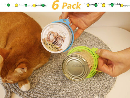 Pet Can Covers/6 Pack Silicone Dog Cat Food Can Lids/Universal Size Fit Most Standard Size Cans