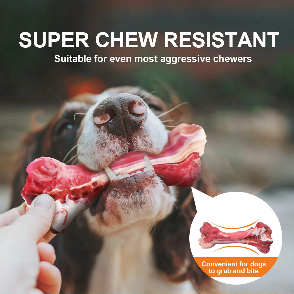 Dog Toys Indestructible Dog Chew Toys for Large Breed Aggressive Chewers Tough Dog Teething Toys for Pet Teeth Cleaning, Natural Rubber Interactive Dog Toys for Boredom