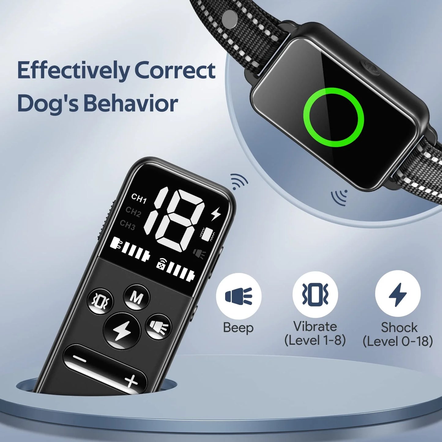 Dog Shock Collar for 2 Dogs,Dog Training Collar with Remote for Large, Medium, Small Dogs, E Collar with Vibration, Electric Shock, Beep